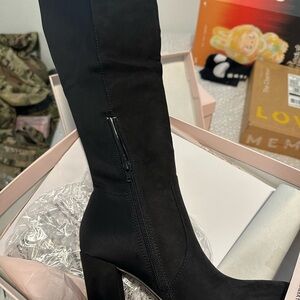 JustFab Black Heeled Boots